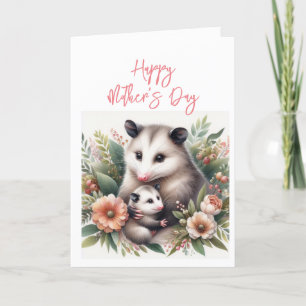 Moederdag Opossum Wenskaart Bedankkaart