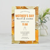 Moederdag Oranje Brunch Uitnodiging (Staand voorkant)