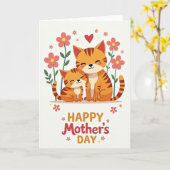 Moederdag Oranje Kaart (Gele Bloem)