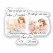 Moederdag Ouderen Zorg Kussen Sticker (Voorkant)