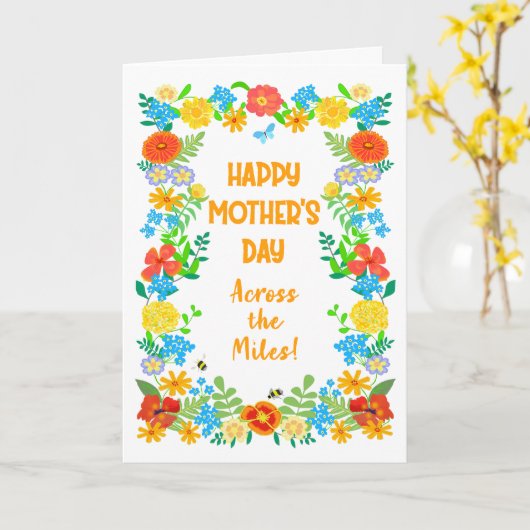 Moederdag Over de Miles  Bloemengrens Kaart (Gele Bloem)