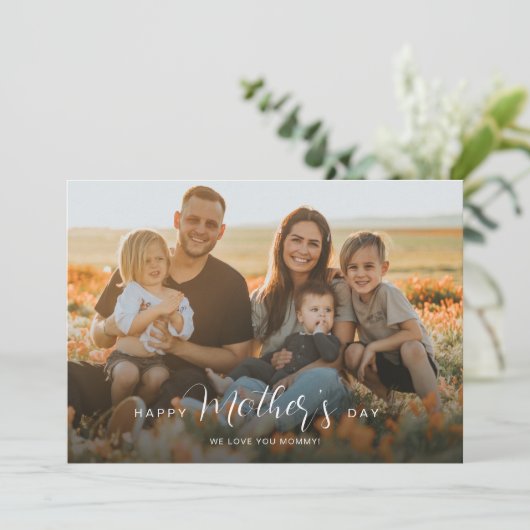 Moederdag Overlay Script Foto Collage Kaart (Staand voorkant)