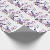 Moederdag Paar van Bluebirds Cadeaupapier (Hoek)