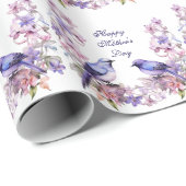 Moederdag Paar van Bluebirds Cadeaupapier (Rol Hoek)