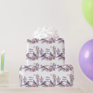 Moederdag Paar van Bluebirds Cadeaupapier