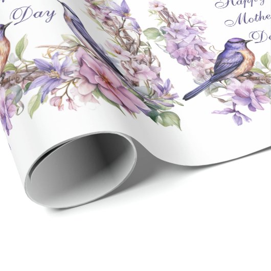 Moederdag Paar van Bluebirds Cadeaupapier (Rol Hoek)