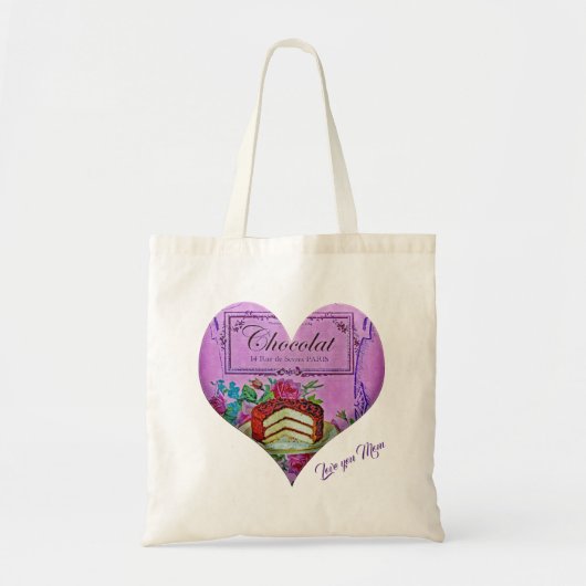 Moederdag paars hart Chocolade Tote Bag (Voorkant)