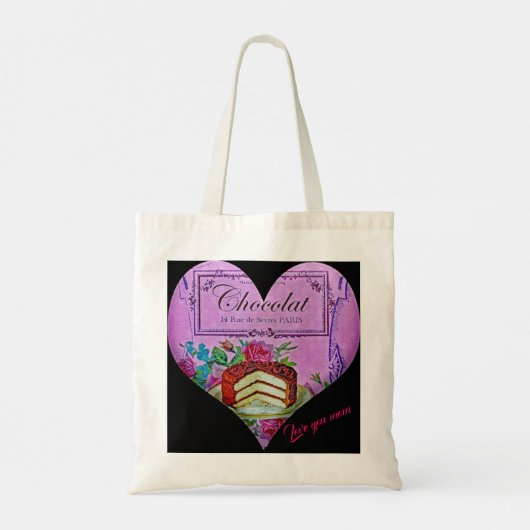Moederdag paars hart Chocolade Tote Bag (Achterkant)
