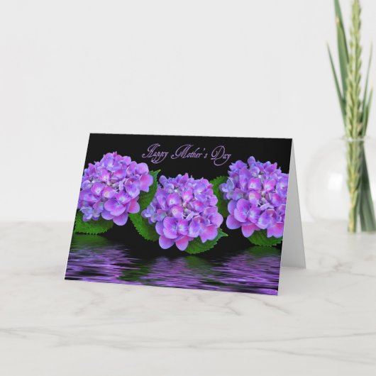 Moederdag Paars Hydrangea Kaart (Voorkant)