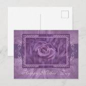 "Moederdag" Paars Roos Briefkaart (Voorkant / Achterkant)