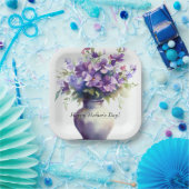 Moederdag Paarse bloemen Bord (Feest)