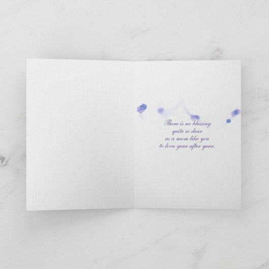 Moederdag-paarse dahlia in waterverf kaart (Binnen)