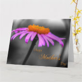 Moederdag Paarse en Oranje verklikstof Kaart (Gele Bloem)