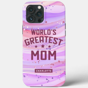 Moederdag paarse glitters 'Beste moeder ter wereld Case-Mate iPhone Case