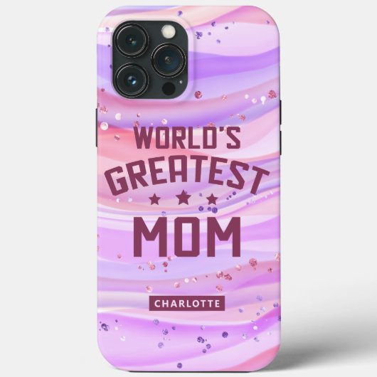 Moederdag paarse glitters 'Beste moeder ter wereld Case-Mate iPhone Case (Achterkant)