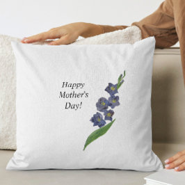 Moederdag paarse liembloem waterverf kussen