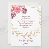 Moederdag Paarse Roze Bourgogne Bloemen & Glitter Feestdagenkaart (Achterkant)