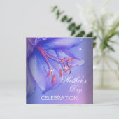 Moederdag Paarse Roze Lila Vlinderbloemen Kaart (Staand voorkant)