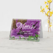 MOEDERDAG Paarse WAARDE MEER DAN RUBIEN Kaart (Gele Bloem)