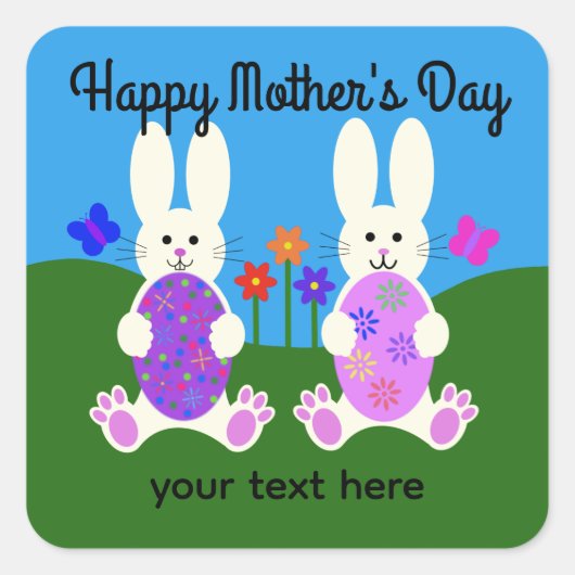 Moederdag paasbunny #6 Sticker (Voorkant)