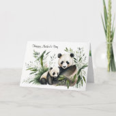 Moederdag Panda Beer met welp Kaart (Voorkant)