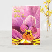 Moederdag Pansy Flower Kaart (Gele Bloem)