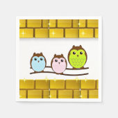 Moederdag Papier Napkins Owl Servet (Voorkant)