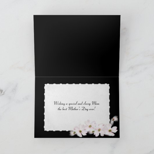 Moederdag-parel ketting op zwart kaart (Binnen)