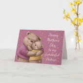 Moederdag Partner Cute Beer Hugs Kaart (Gele Bloem)