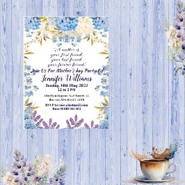 Moederdag Pastel Blue Little Flower Buds Floral Kaart