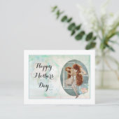 Moederdag Pastel Rose Bouquet die Mirror Briefkaart (Staand voorkant)