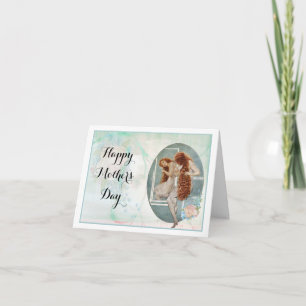 Moederdag Pastel Rose Bouquet die Mirror Feestdagen Kaart