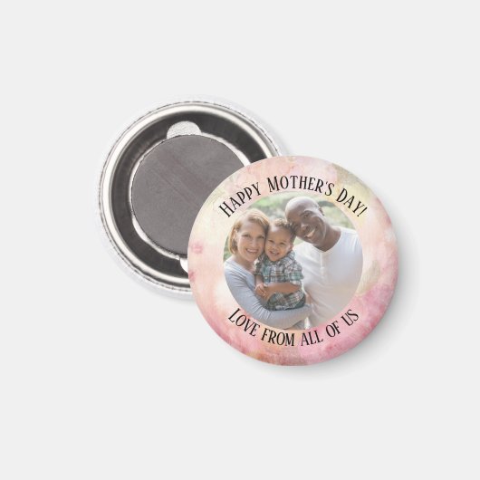 Moederdag Pastel Roze Groene Waterverf Stropdas-Dy Magneet (Voorkant / Achterkant)