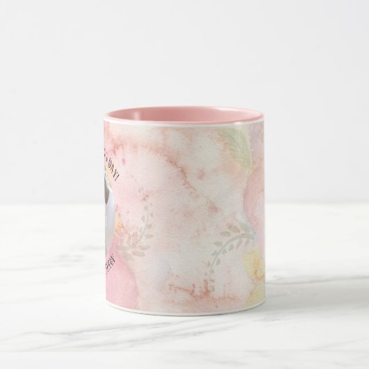 Moederdag Pastel Roze Groene Waterverf Stropdas-Dy Mok (Midden)