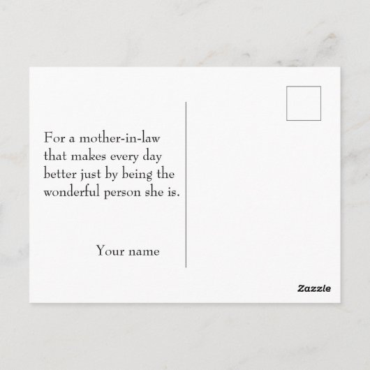 Moederdag patroon rode bloemen waterverf briefkaart (Achterkant)