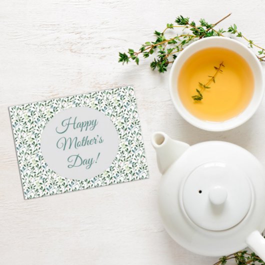 Moederdag patroon waterverf bladeren briefkaart