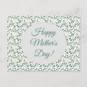 Moederdag patroon waterverf bladeren briefkaart (Voorkant)