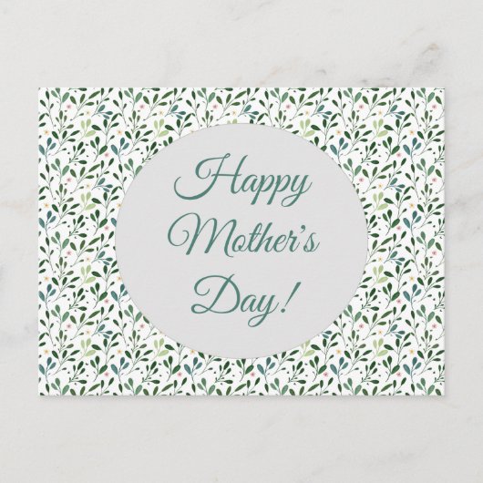 Moederdag patroon waterverf bladeren briefkaart (Voorkant)