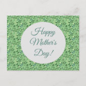 Moederdag patroon waterverf bladeren groen briefkaart (Voorkant)