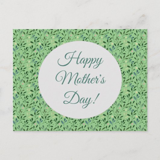 Moederdag patroon waterverf bladeren groen briefkaart (Voorkant)