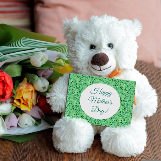 Moederdag patroon waterverf bladeren groen briefkaart