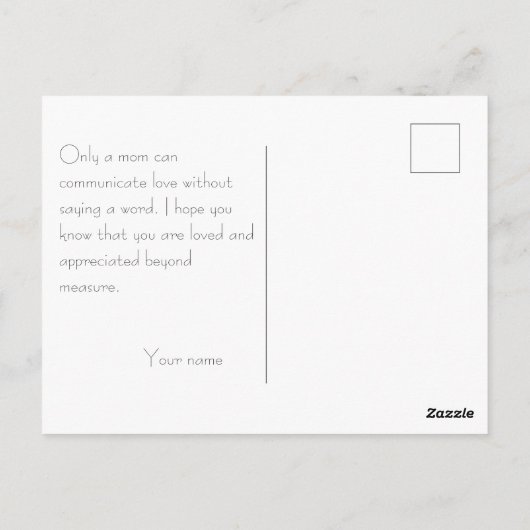 Moederdag patroon waterverf groen paars briefkaart (Achterkant)