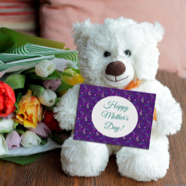 Moederdag patroon waterverf groen paars briefkaart