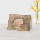 Moederdag Peach Roos Kaart (Gele Bloem)