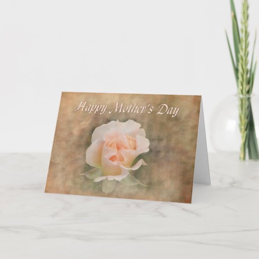 Moederdag Peach Roos Kaart (Voorkant)