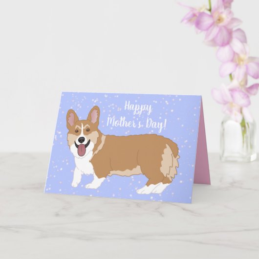Moederdag Pembroke Welsh Corgi Kaart (Orchidee)