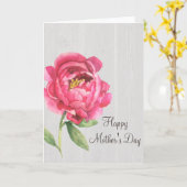 Moederdag Peony Kaart (Gele Bloem)