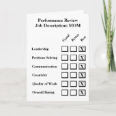 Moederdag Performance Review Kaart (Voorkant)