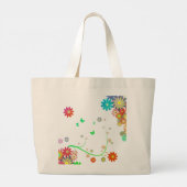 Moederdag Personal Floral Retro Beste mama ooit Grote Tote Bag (Achterkant)