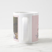Moederdag personaliseer Afbeelding Roze Floral Grote Koffiekop (Achterkant)